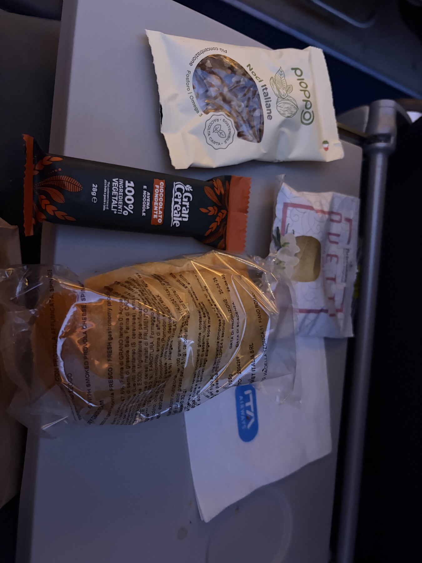 Meal on the first long flight.