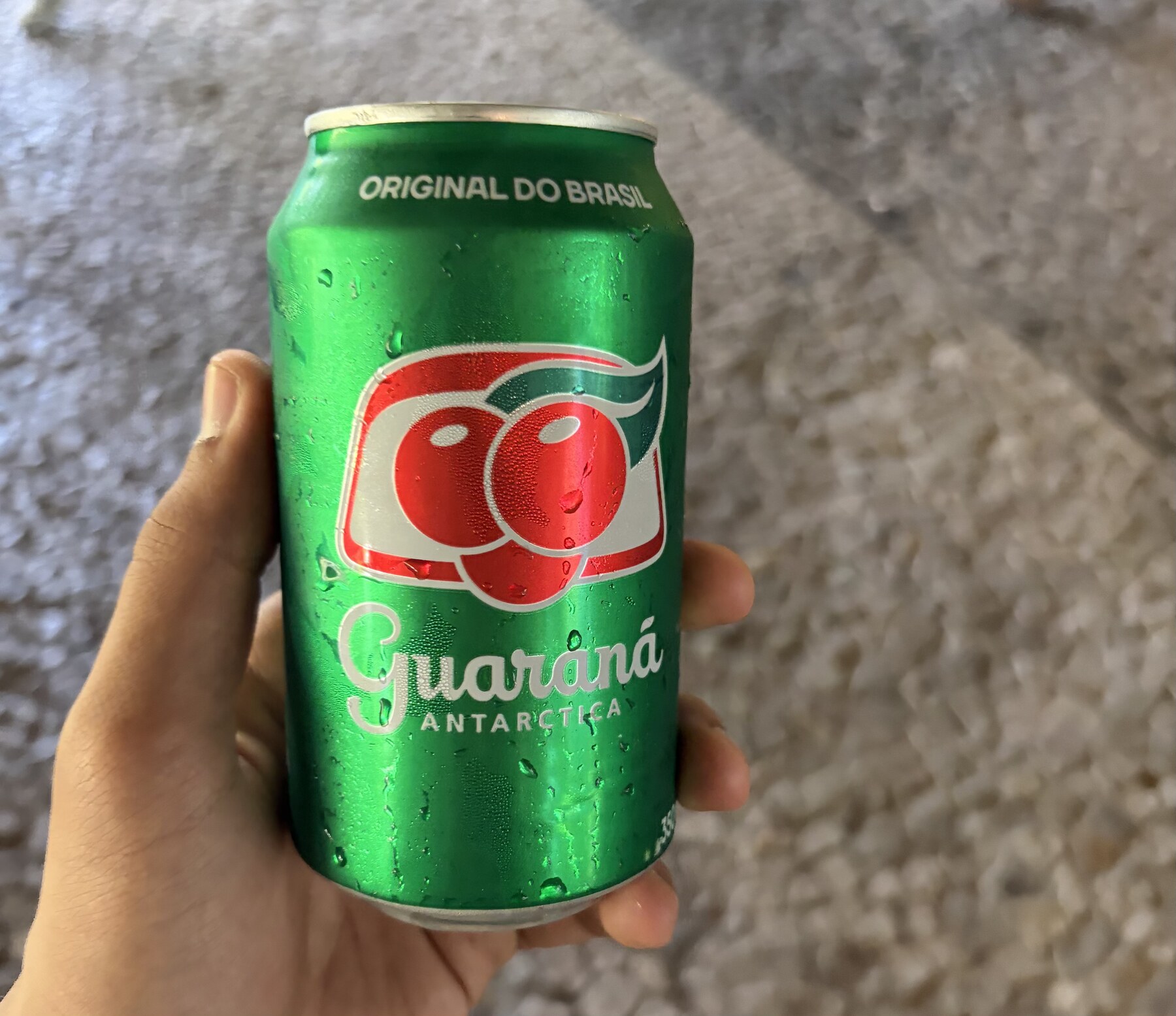 Guaraná, a Brazilian soft drink I tried at the venue.